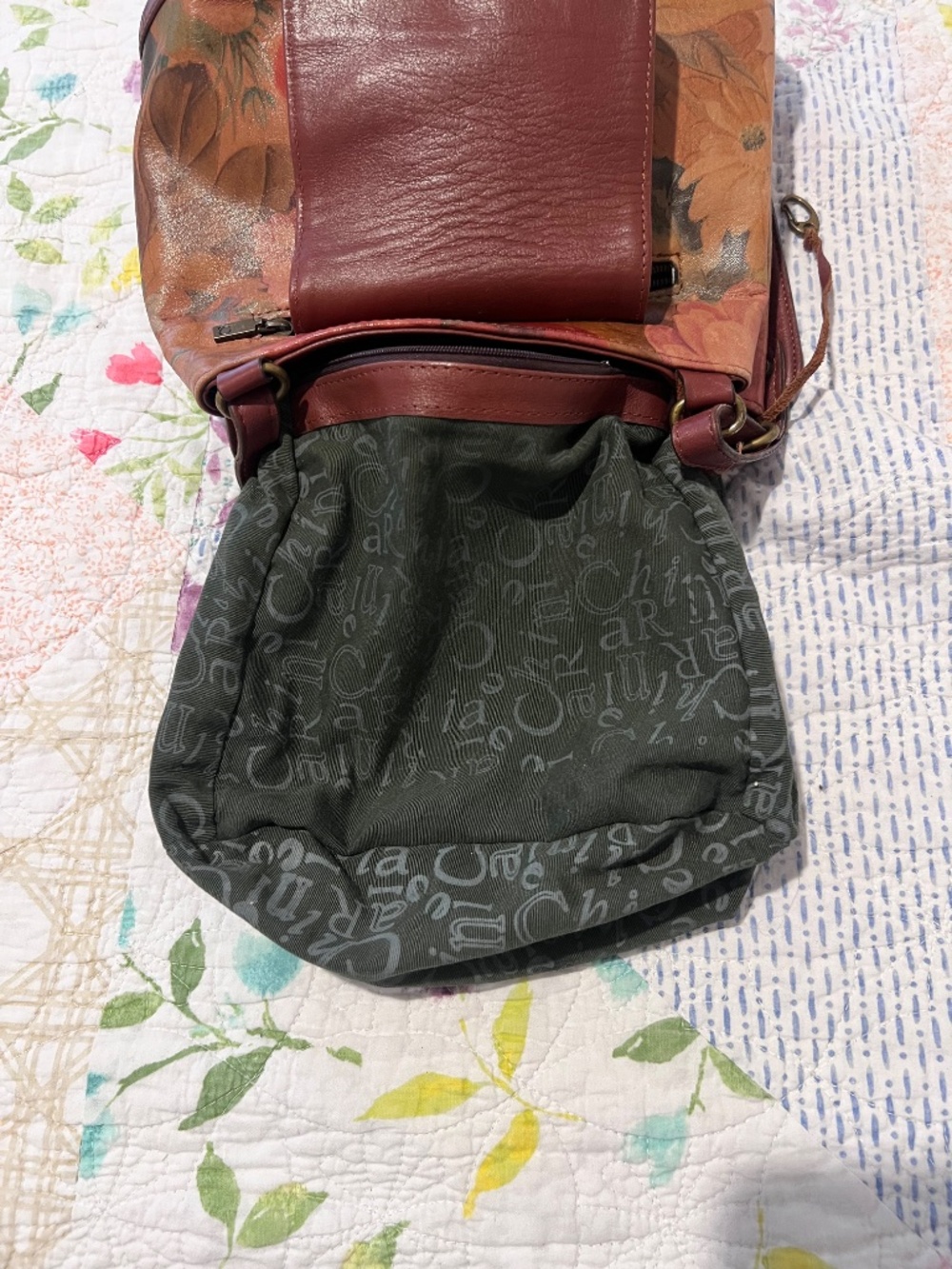 Vintage Cuero Vaca Argentina Floral Leather Shoulder Bag - Picture 14 of 14